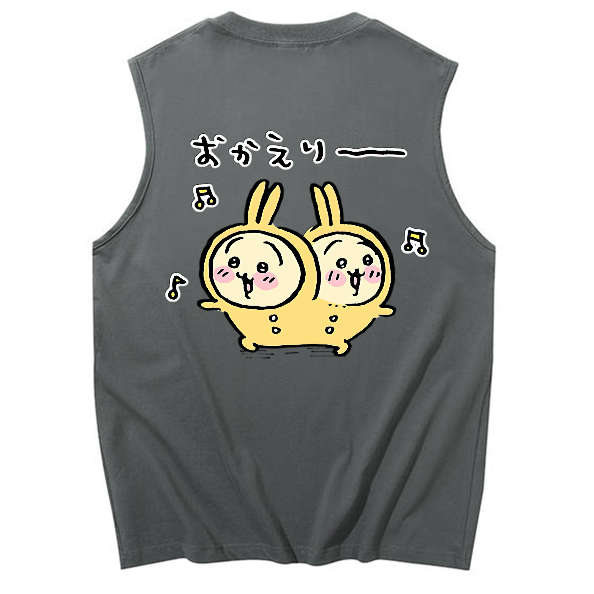 （画像用） ちいかわ うさぎ Chii-kawa usagi コットン100％タンクトップ（背面プリント）